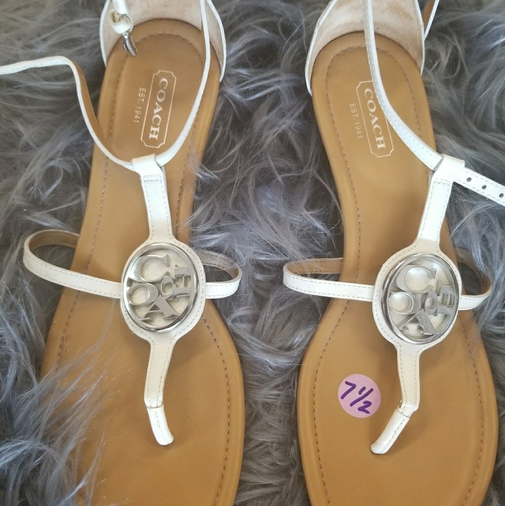 White coach sandals great condition!